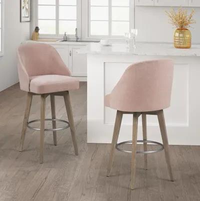 Madison Park Pearce Pink Bar Stool with Swivel Seat