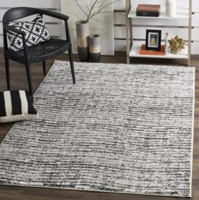 Adirondack Contemporary Black / Silver 4' X 6' Powerloomed Rug