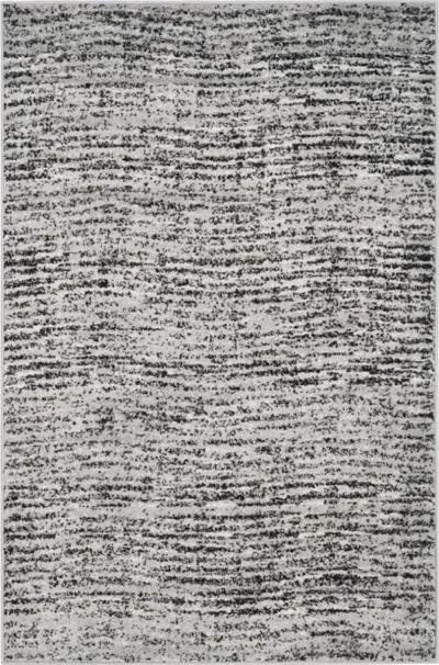 Adirondack Contemporary Black / Silver 4' X 6' Powerloomed Rug