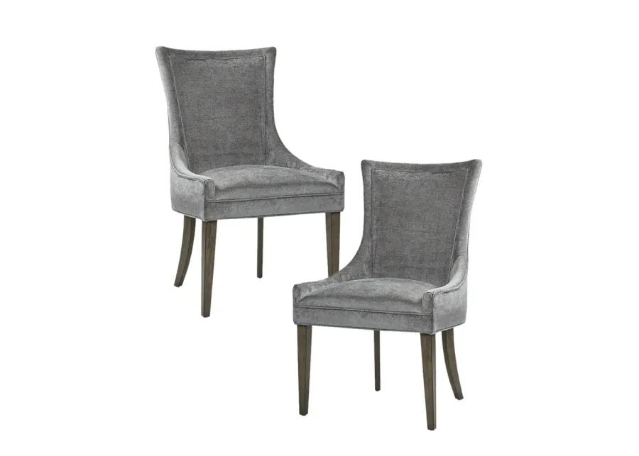 Madison Park Signature Ultra Dark Gray Dining Side Chair (set of 2)