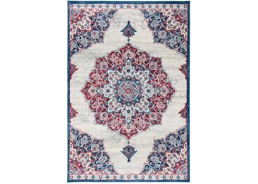 Brentwood 802 Ivory / Red 8' X 10' Large Rectangle Powerloomed Rug