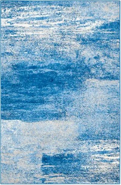 Adirondack Contemporary Silver / Blue 6' X 6' Square Powerloomed Rug