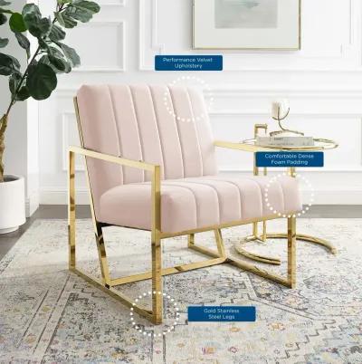 Inspire Channel Tufted Performance Velvet Armchair