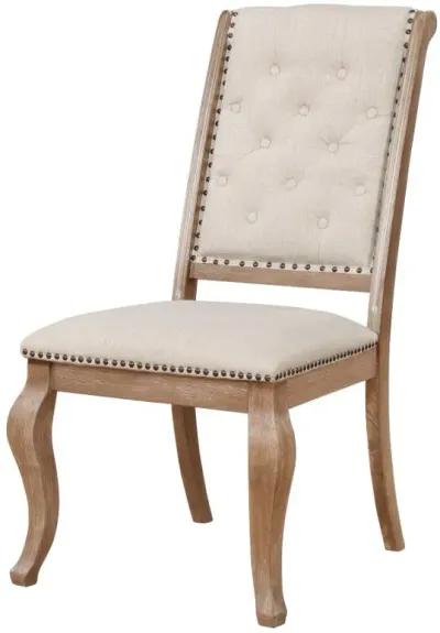 Adeline Tufted Side Chairs Cream And Barley Brown (Set of 2)