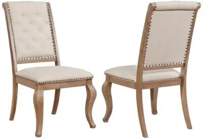 Adeline Tufted Side Chairs Cream And Barley Brown (Set of 2)