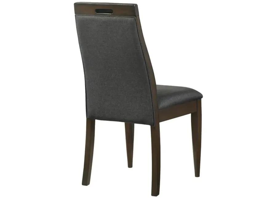 Wes Upholstered Side Chair (Set of 2) Grey and Dark Walnut