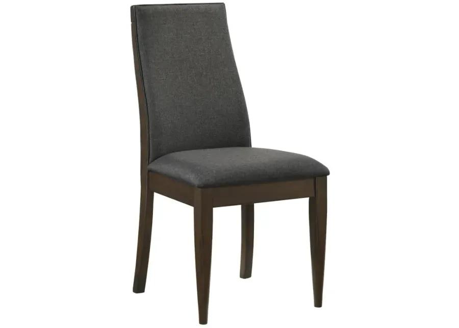 Wes Upholstered Side Chair (Set of 2) Grey and Dark Walnut