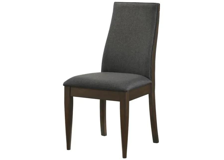 Wes Upholstered Side Chair (Set of 2) Grey and Dark Walnut