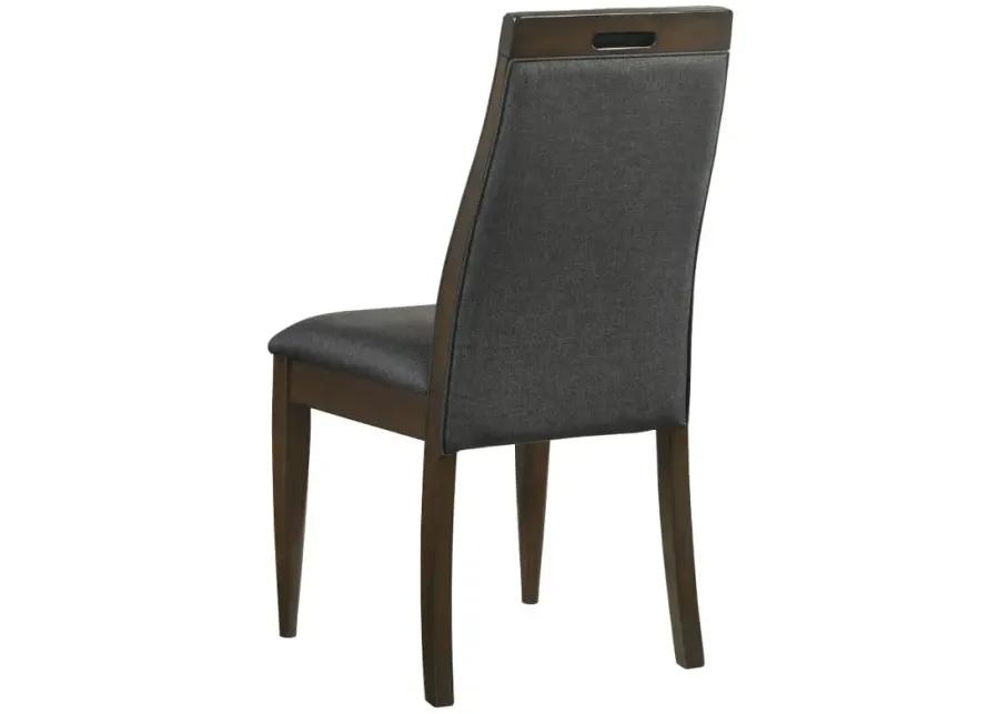 Wes Upholstered Side Chair (Set of 2) Grey and Dark Walnut