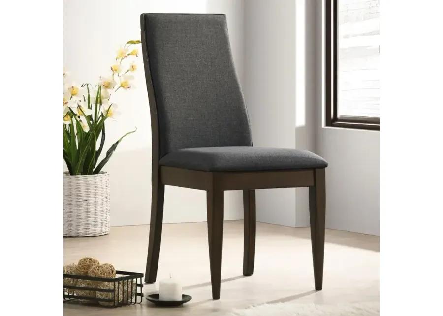 Wes Upholstered Side Chair (Set of 2) Grey and Dark Walnut