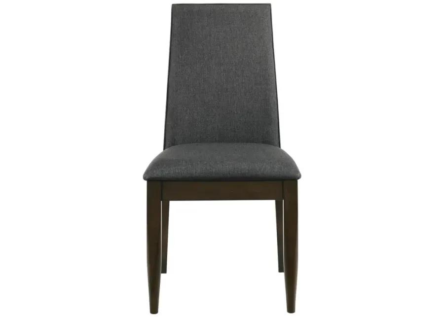 Wes Upholstered Side Chair (Set of 2) Grey and Dark Walnut