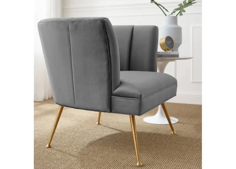 Veronica Channel Tufted Performance Velvet Armchair