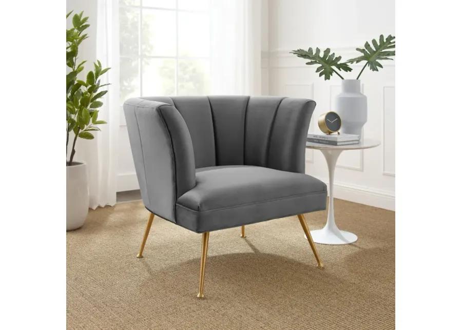 Veronica Channel Tufted Performance Velvet Armchair