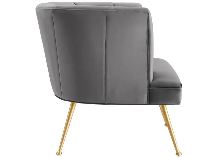 Veronica Channel Tufted Performance Velvet Armchair