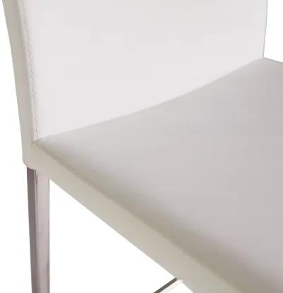 Diana-B Bar Stool in White with Polished Stainless Steel