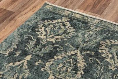 Platinum Blue/Beige Distressed Classical Proprietary Wool 10' x 13' Rectangle Rug