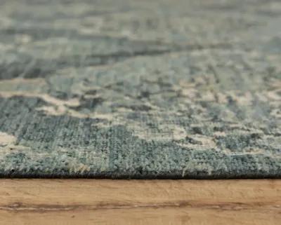 Platinum Blue/Beige Distressed Classical Proprietary Wool 10' x 13' Rectangle Rug