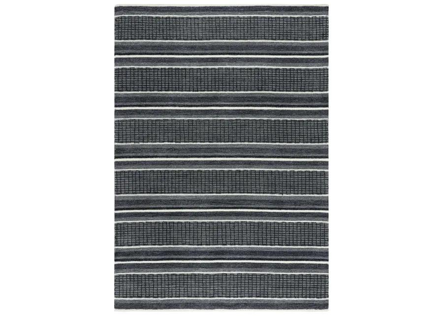 Katana Charcoal Stripe Wool 5' x 7'6" Rectangle Rug