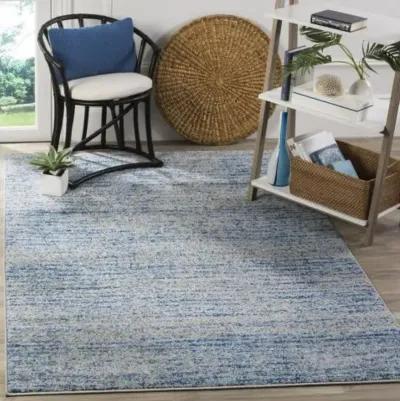 Adirondack Contemporary Blue / Silver 2'-6" X 8' Powerloomed Rug