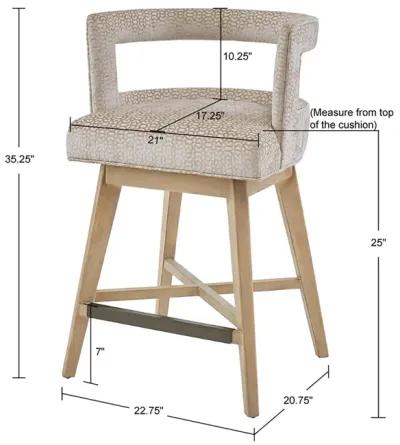 Madison Park Glenwood Cream Swivel Counter Stool