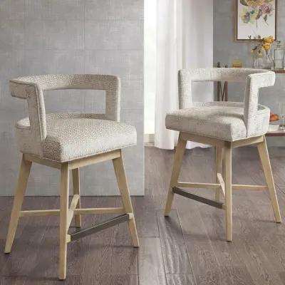 Madison Park Glenwood Cream Swivel Counter Stool