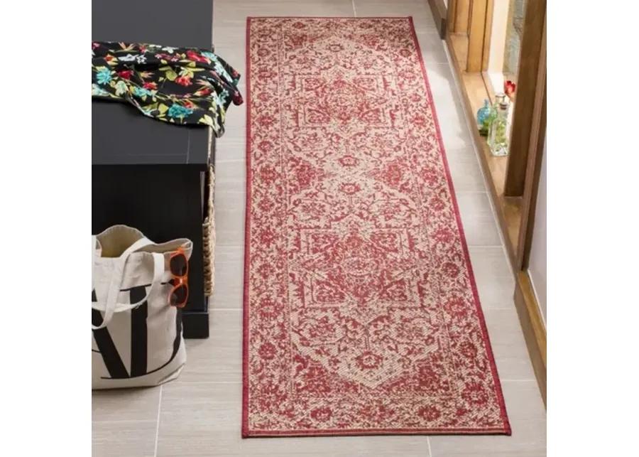 LINDEN 139 Collection LND139Q-212 Red / Creme 2'-2" X 12'