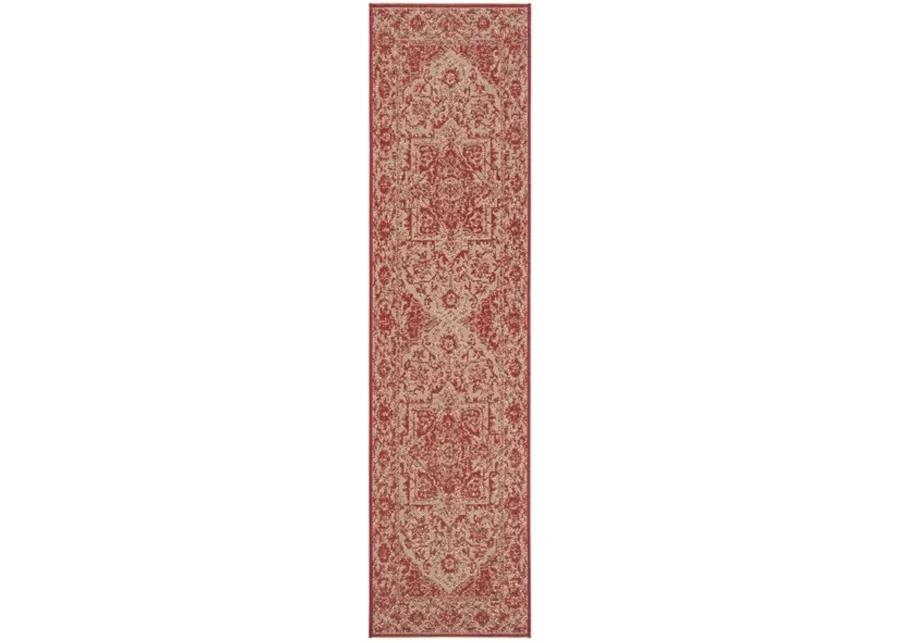 LINDEN 139 Collection LND139Q-212 Red / Creme 2'-2" X 12'