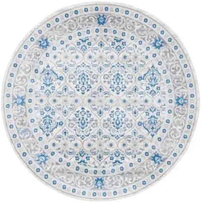 Brentwood 870 Ivory / Blue 6'-7" X 6'-7" Round Round Powerloomed Rug