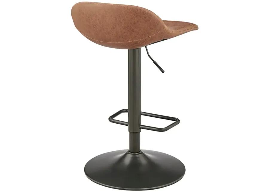 Koa KD PU Gaslift Swivel Bar Stool, Umber Brown 