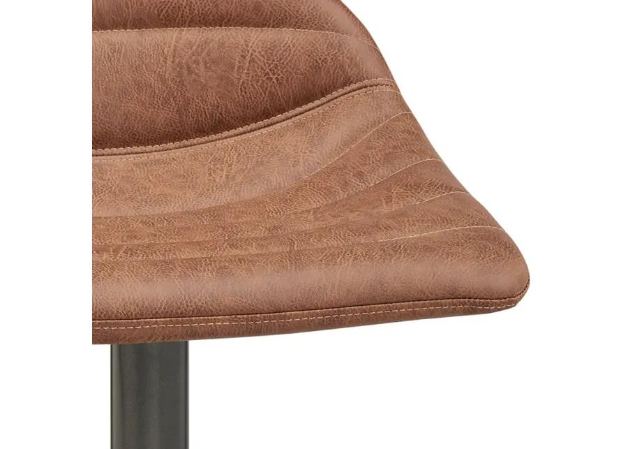 Koa KD PU Gaslift Swivel Bar Stool, Umber Brown 