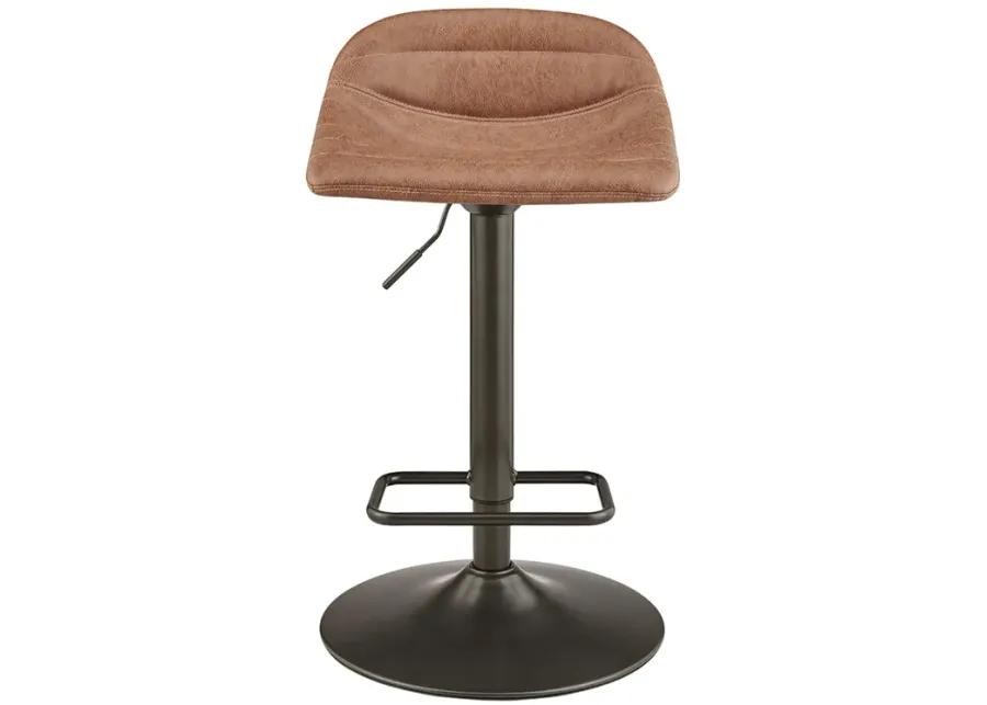 Koa KD PU Gaslift Swivel Bar Stool, Umber Brown 