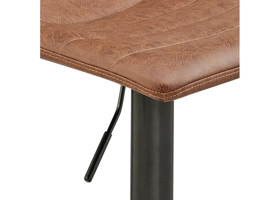 Koa KD PU Gaslift Swivel Bar Stool, Umber Brown 