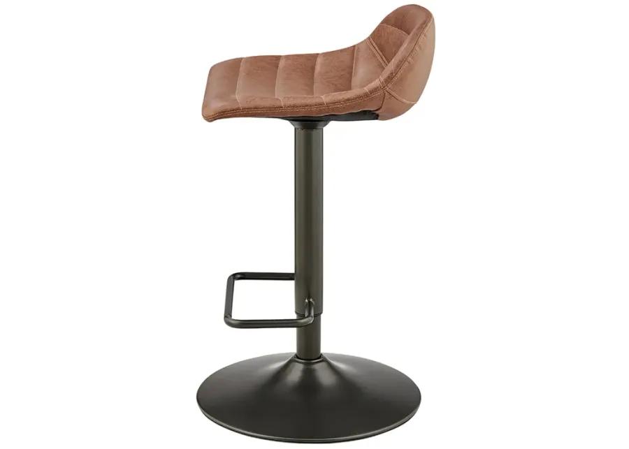 Koa KD PU Gaslift Swivel Bar Stool, Umber Brown 