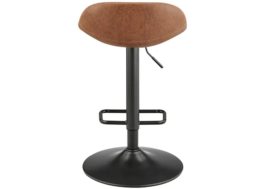 Koa KD PU Gaslift Swivel Bar Stool, Umber Brown 