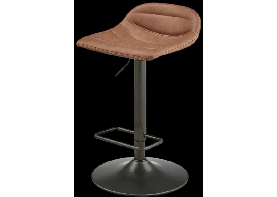 Koa KD PU Gaslift Swivel Bar Stool, Umber Brown 