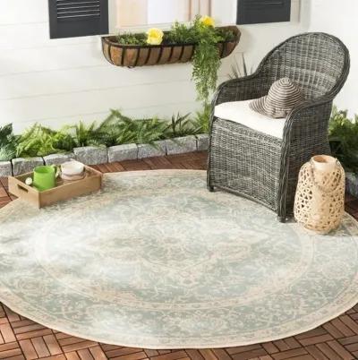 BEACH HOUSE Collection BHS137K-6R Aqua / Cream 6'-7" X 6'-7" Round