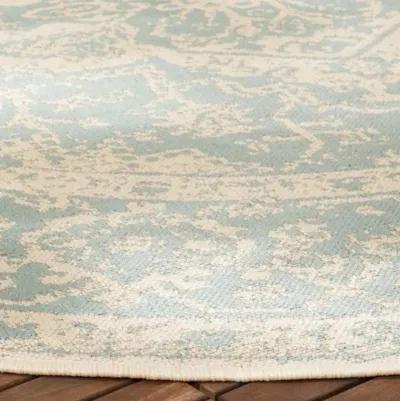 BEACH HOUSE Collection BHS137K-6R Aqua / Cream 6'-7" X 6'-7" Round