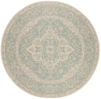 BEACH HOUSE Collection BHS137K-6R Aqua / Cream 6'-7" X 6'-7" Round