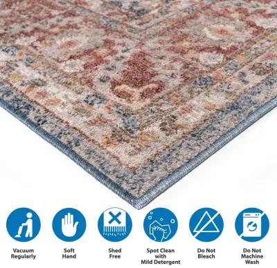 Madison Park Faith Blue/Red Persian Bordered Traditional Woven Area Rug