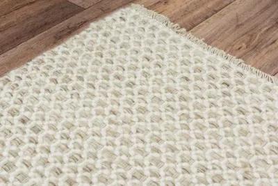 Windsor Beige Basket weave Wool 8'6" x 11'6" Rectangle Rug