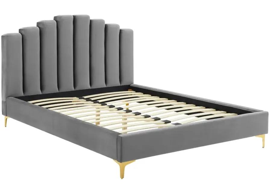 Olivia Queen Performance Velvet Platform Bed