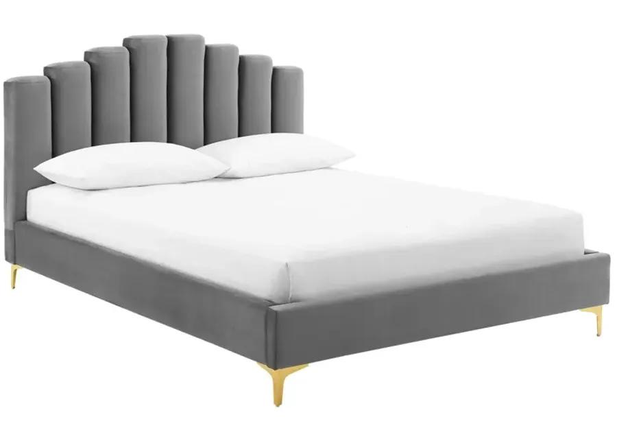 Olivia Queen Performance Velvet Platform Bed