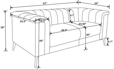 Chalet Tuxedo Arm Loveseat Blue