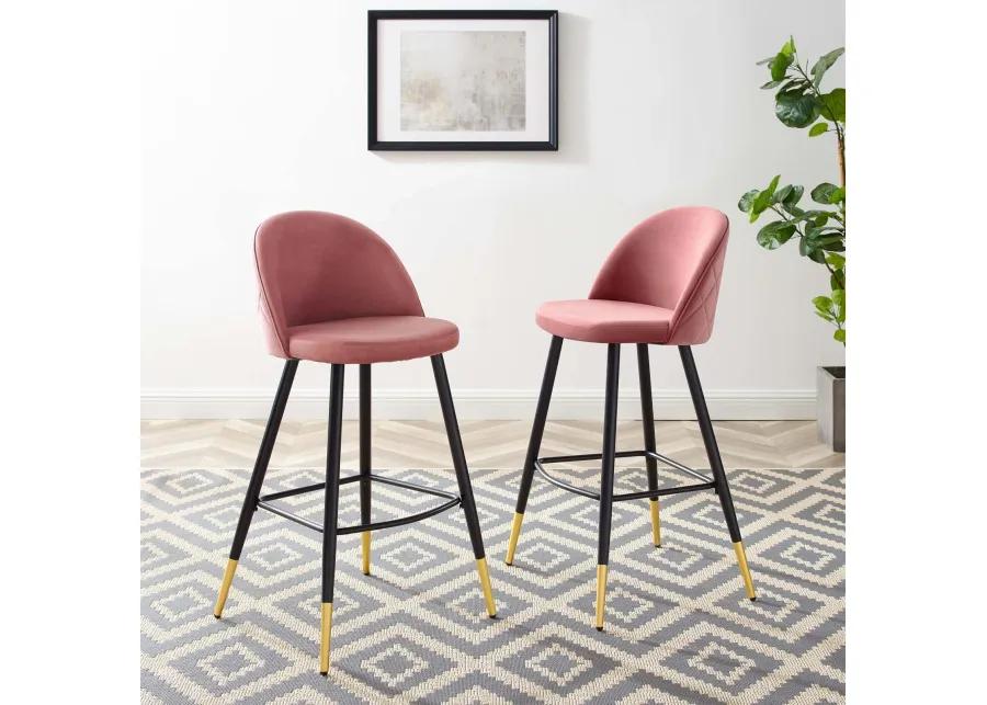 Cordial Performance Velvet Bar Stools - Set of 2