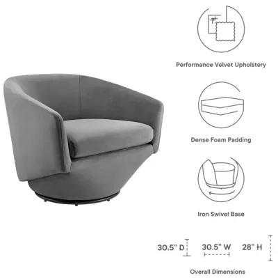 Series Performance Velvet Fabric Swivel Chair