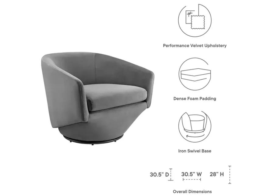 Series Performance Velvet Fabric Swivel Chair