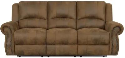 Sir Rawlinson Rolled Arm Motion Sofa with Nailhead Trim Buckskin Brown