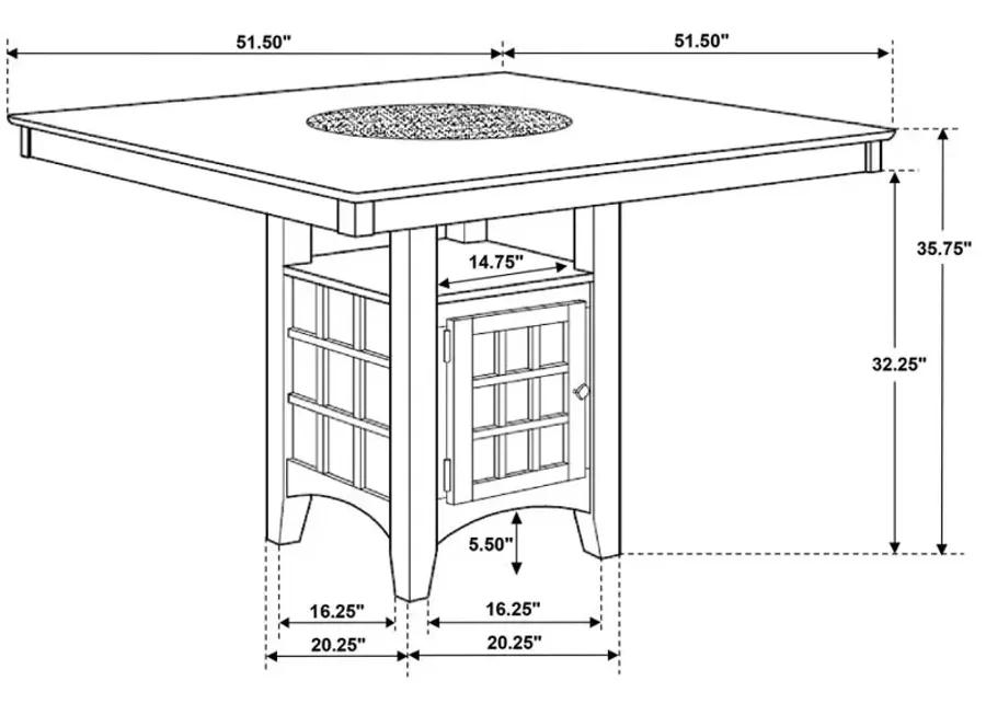 Gabriel Square Counter Height Dining Table Cappuccino