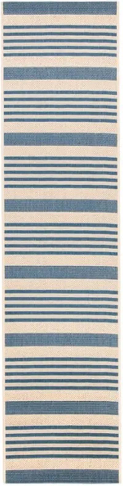 Safavieh BEACH HOUSE Collection BHS222M-212 Beige / Blue 2'-2" X 12'