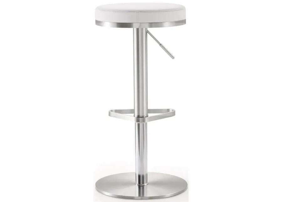 fano white stainless steel adjustable barstool